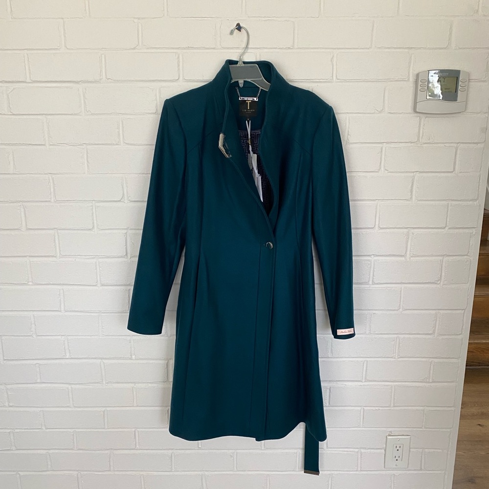 Ted Baker Ellgenc Belted Wool Blend Coat, Teal
